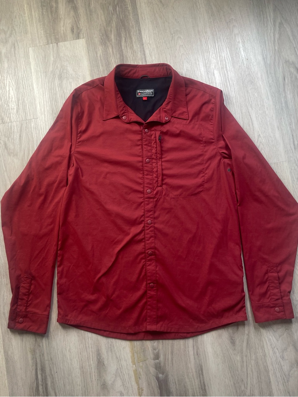 686 Men's Burgundy Long-Sleeve Button-Down Shirt
